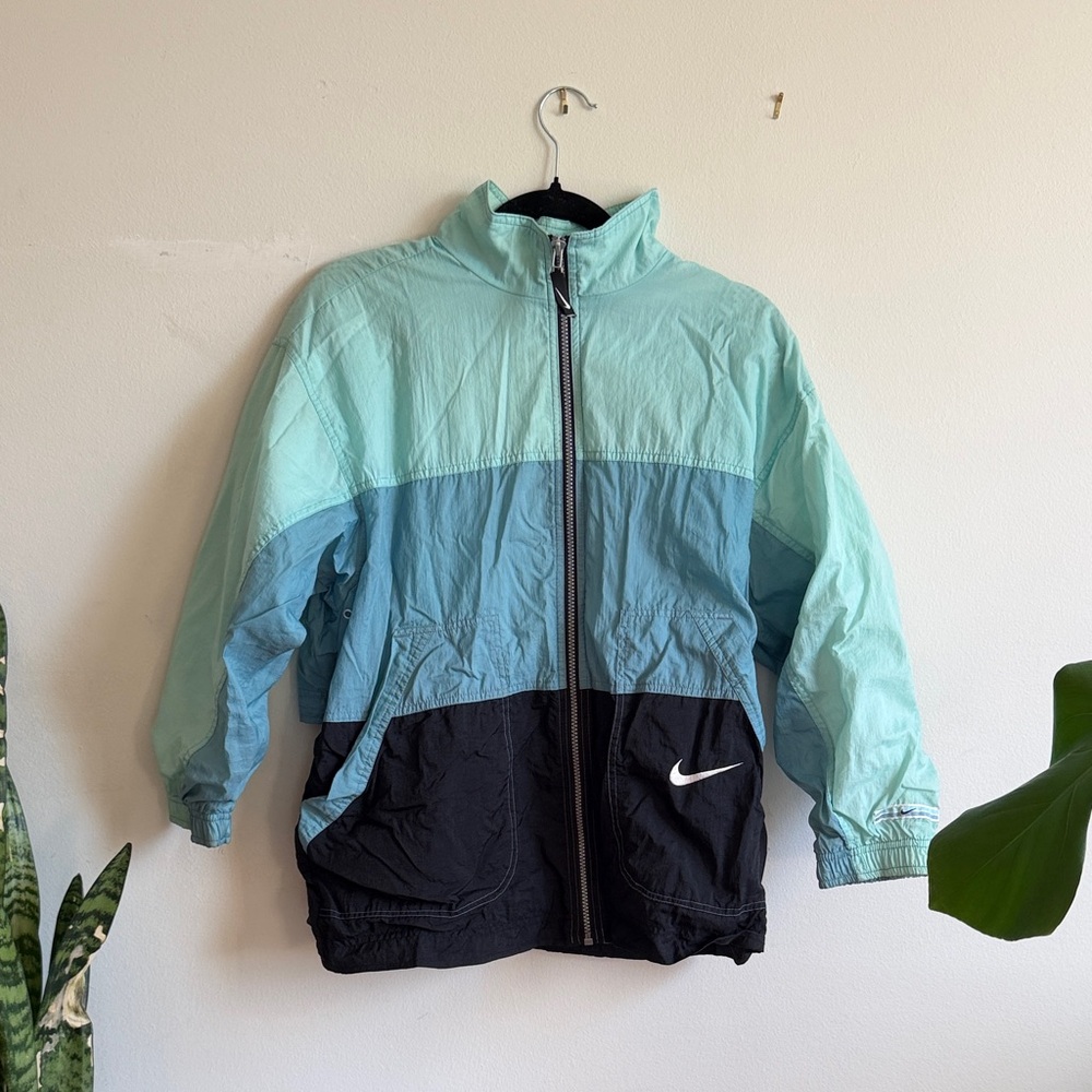 Nike Aqua and Black Windbreaker